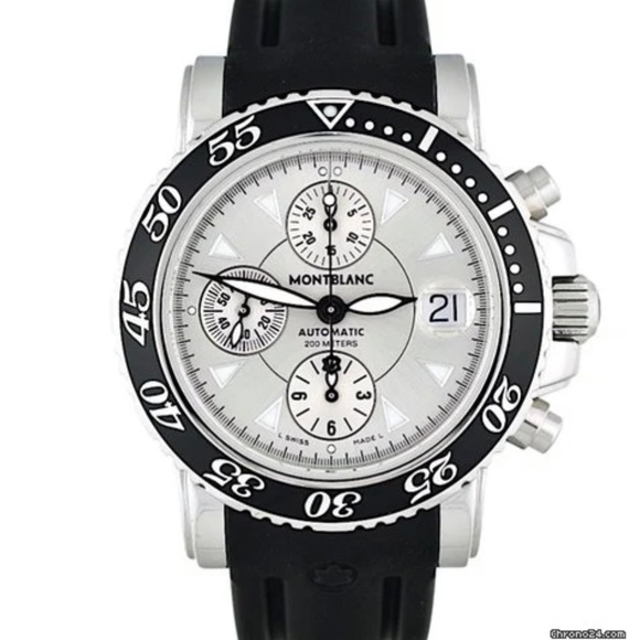 Authentic Montblanc Meisterstück Sport Chronograph 42mm Silver Dial 7034 - Picture 7 of 9